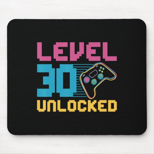 レベル30のロック解除されたゲーム誕生日 マウスパッド (正面)