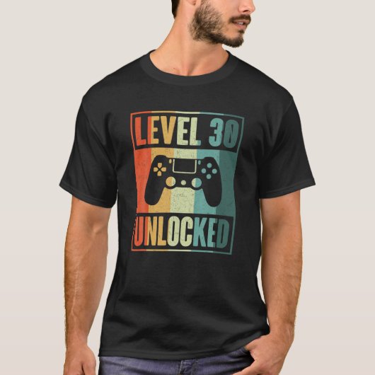 レベル30のロック解除済みビデオゲーおもしろいマー – 30番目の誕生日 Tシャツ (正面)