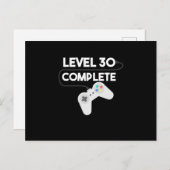 レベル30の完全でおもしろいなゲーマーの誕生日のグラフィック シーズンポストカード (正面/裏面)