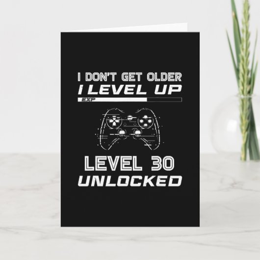 レベル30アンロックゲーマー 30歳の誕生日飾り カード (正面)