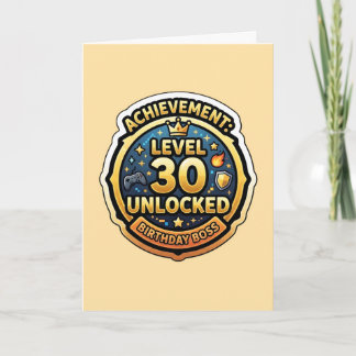 レベル30アンロック 誕生日ボスゲーマーギフト カード