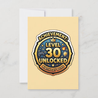 レベル30アンロック 誕生日ボスゲーマーギフト サンキューカード