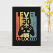 レベル30アンロック 面白いビデオゲーマー 30歳の誕生日 カード (黄色い花)