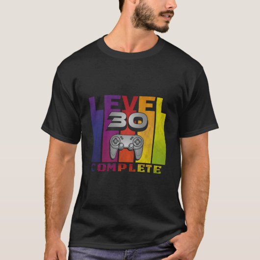 レベル30クリア ゲーマー ネerd ギーク ビデオゲーム tシャツ (正面)