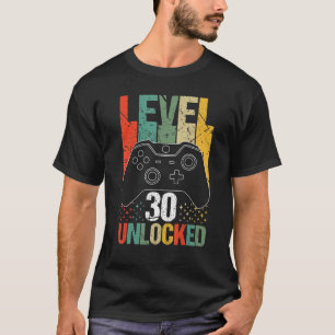 レベル30ロック解除ビデオゲーマー30th誕生日 tシャツ