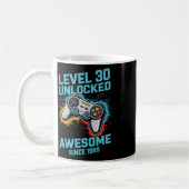 レベル30解除ゲーマー 30歳の誕生日 コーヒーマグカップ (左)