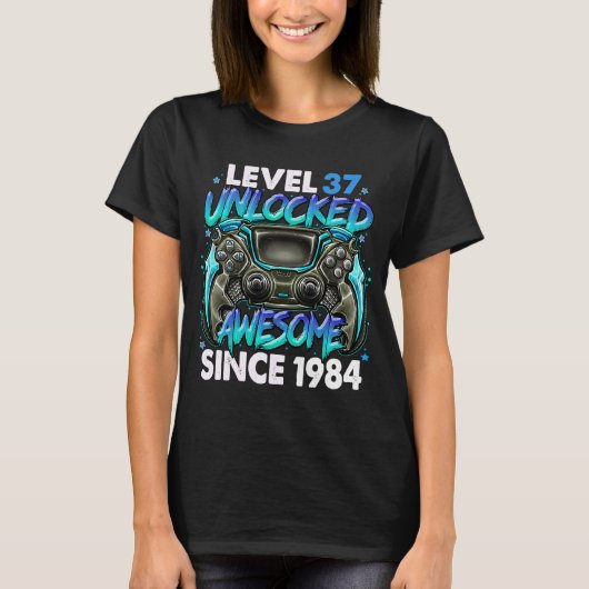 レベル37解除 Awesome 1984年から 37歳の誕生日 Tシャツ (正面)