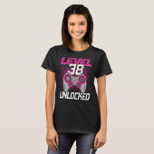 レベル38ロック解除済み38誕生日ゲーム38年間 Tシャツ (正面フル)