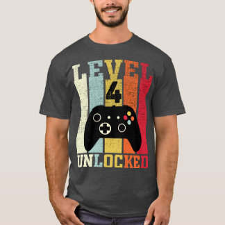 レベル4アンロックおもしろいビデオ4th誕生日プレゼント tシャツ