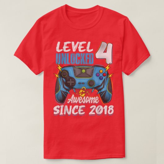 レベル4ロック解除素晴らし2018 4th birthday boy vid tシャツ (デザイン正面)