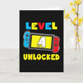レベル4解除記念!4歳の誕生日おめでとうTシャツ(ビデオゲーム) カード (黄色い花)