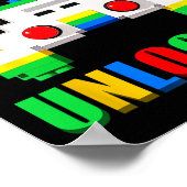 レベル4解除 ゲーマー 4歳 誕生日 ゲーム ポスター (角)