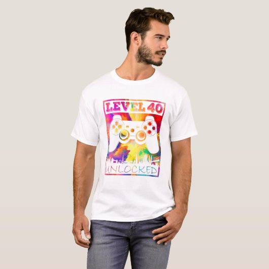 レベル40のビデオゲーム40周年 Tシャツ (正面フル)