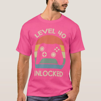 レベル40アンロック 40歳のゲーミング誕生日 コントローラー Tシャツ