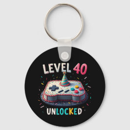レベル40ロック解除されたゲームスタイル40th誕生日 キーホルダー