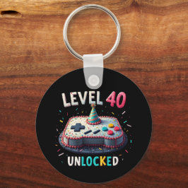 レベル40ロック解除されたゲームスタイル40th誕生日 キーホルダー