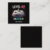 レベル40ロック解除されたゲームスタイル40th誕生日 スクエア名刺 (正面/裏面)