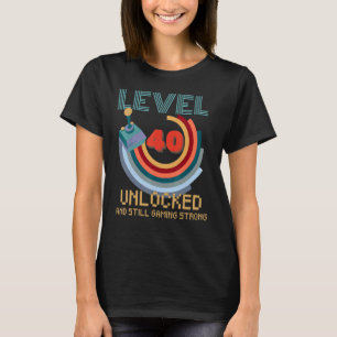 レベル40ロック解除されたビデオゲーマー40th誕生日4 tシャツ