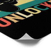 レベル40ロック解除されたビデオゲーマー40th誕生日 ポスター (角)