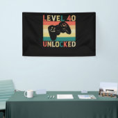 レベル40ロック解除されたビデオゲーマー40th誕生日 横断幕 (トレードショー)