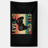 レベル40ロック解除されたビデオゲーマー40th誕生日 横断幕 (縦)