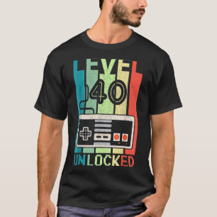 レベル40ロック解除されたビデオゲーマー40th誕生日 tシャツ
