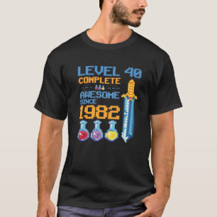 レベル40ロック解除されたビデオゲーム40th誕生日パーティーR Tシャツ