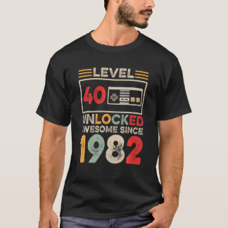 レベル40ロック解除40thバースデー素晴らし1982 40アイ tシャツ