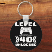 レベル40ロック解除40th誕生日40歳ゲーマー キーホルダー (正面)
