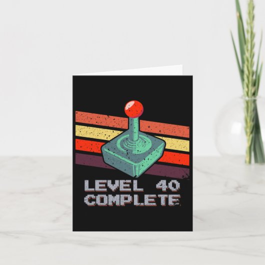 レベル40到達 40歳の誕生日おめでとう ビデオゲーム 1 カード (正面)