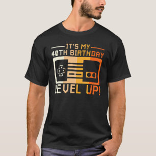 レベル40到達 T ゲームコントローラー ゲーミングダッシュボード Tシャツ