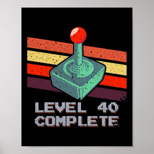 レベル40突破!40歳の誕生日おめでとう ビデオゲーム 1 ポスター (正面)