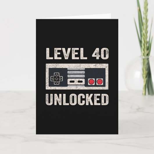 レベル40解除 ゲーマー 40歳の誕生日プレゼント カード (正面)