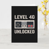 レベル40解除 ゲーマー 40歳の誕生日プレゼント カード (黄色い花)