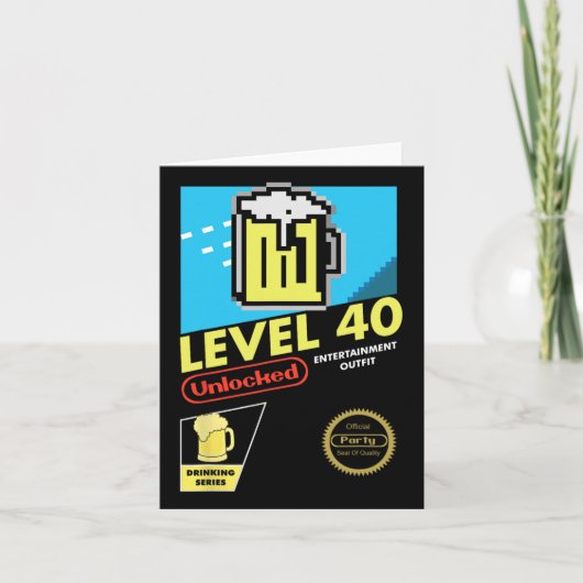 レベル40解除 ビデオゲーム40歳の誕生日 カード (正面)