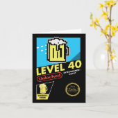 レベル40解除 ビデオゲーム40歳の誕生日 カード (黄色い花)