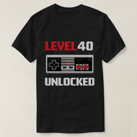 レベル40解除 レトロゲーム 40歳の誕生日 Tシャツ (デザイン正面)