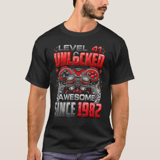レベル41のロック解除 1982年生まれのすばらしい41歳の誕生日 Tシャツ