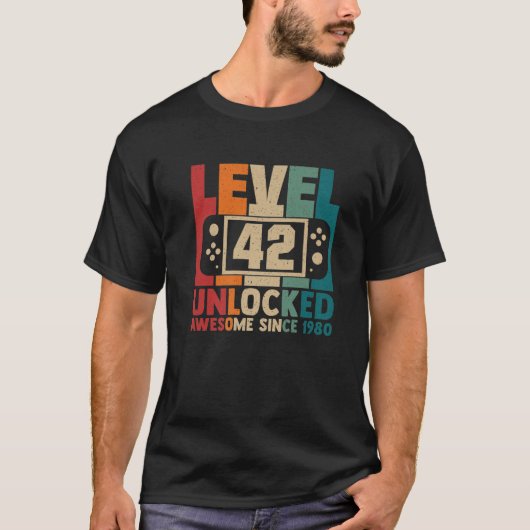 レベル42ロック解素晴らし除1980ビデオゲーマー42nd Bi Tシャツ (正面)