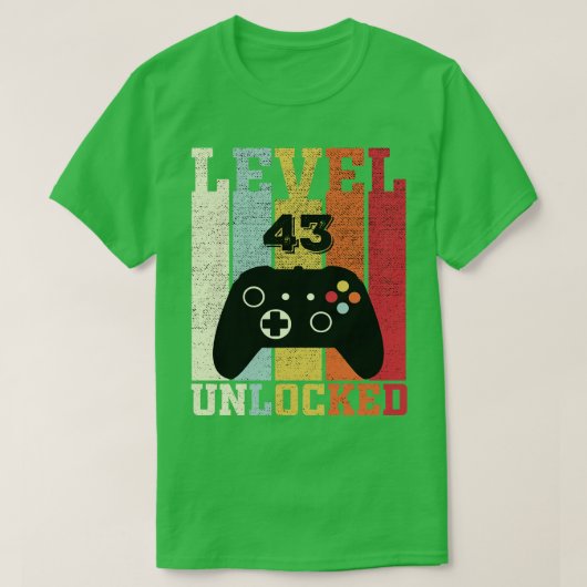 レベル43ロック解除されたビデおもしろいオ43番目の誕生日ギフト Tシャツ (デザイン正面)