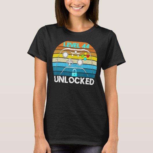 レベル44ロック解除されたビデオゲーマー44誕生日 Tシャツ (正面)