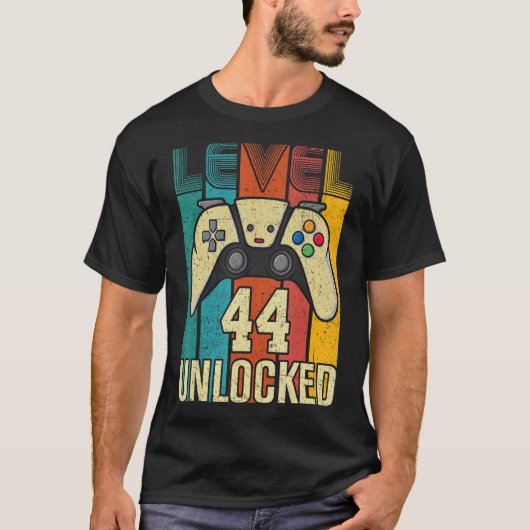 レベル44ロック解除されたビデオゲーマー44誕生日 Tシャツ (正面)