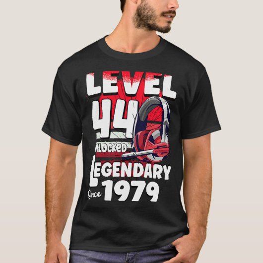 レベル44歳1979第44ゲーマー以来のロック解除 Tシャツ (正面)