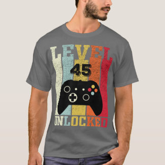 レベル45ロック解除されたビデおもしろいオ45th誕生日ギフト tシャツ