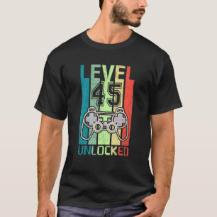 レベル45ロック解除されたビデオゲーマー45番目の誕生日ティー Tシャツ