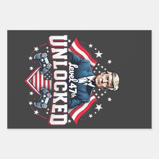 レベル47のロック解除されたトランプが成熟した日 ラッピングペーパーシート (正面)