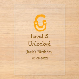 レベル5のロック解除されたオレンジ色の茶色のハッピーバースデー アクリル招待状