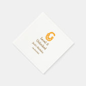 レベル5のロック解除されたオレンジ色の茶色のハッピーバースデー スタンダードカクテルナプキン (角)