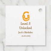 レベル5のロック解除されたオレンジ色の茶色のハッピーバースデー フェイバータグ (裏面)