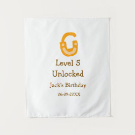 レベル5アンロック オレンジ ブラウン ハッピー バースデー タペストリー